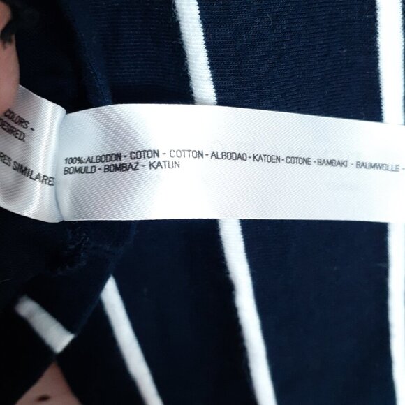 D&F Ricky Singh Mens Shirt L Long Sleeve Stripe Navy White 363 - Picture 6 of 6